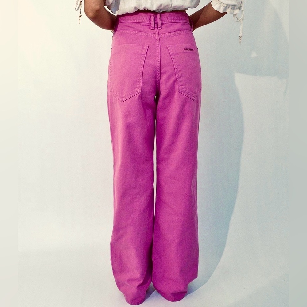 Flor De Lis Calça Jeans Wide Leg "Jade" In Rosa Wash - Picture 3 of 14